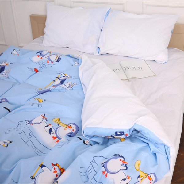 Фото - Комплект постельного белья детский MirSon Ranforce Elite 17-0619 Funny penguins 110х140 (2200008193638)